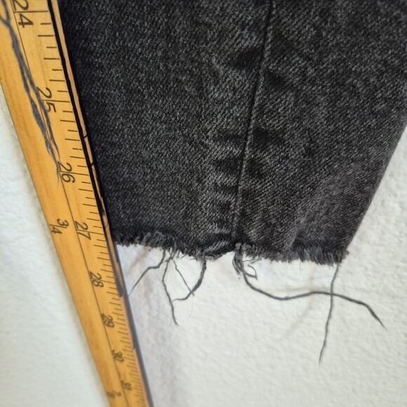 We The Free Jeans Womens 26 Black Distressed Mid Rise Button Fly Ladies Pants - Picture 5 of 16